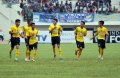 Pemain Semen Padang Lakukan Selebrasi Usai Cetak Gol