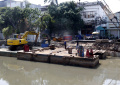 Pembangunan Turap Anak Kali Ciliwung di Pasar Baru