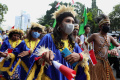 Pendukung Koalisi Indonesia Bersatu Padati Gedung KPU