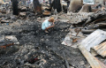 Puing Sisa Kebakaran Rumah Penduduk Tanah Abang