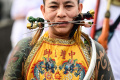 Ritual Tusuk Pipi pada Festival Vegetarian di Thailand