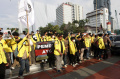 Saling Dorong Warnai Demo Mahasiswa di Patung Kuda