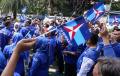 Simpatisan Partai Demokrat Meriahkan Pendaftaran Pemilu 2024