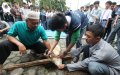 Siswa Praktekkan Proses Sembelih Hewan Kurban