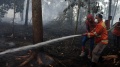 Spiderman Bersama Petugas Padamkan Karhutla