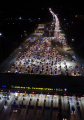 Suasana GT Cikampek Utama pada Malam Puncak Arus Balik