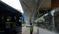Uji Coba Busway TransJakarta di Halte Bundaran HI Uji Coba Busway TransJakarta di Halte Bundaran HI