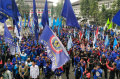 Unjuk Rasa Buruh Jawa Barat di Gedung Sate