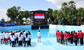 Upacara Kemerdekaan di Tsunami Wisata Hawai Waterpark Malang