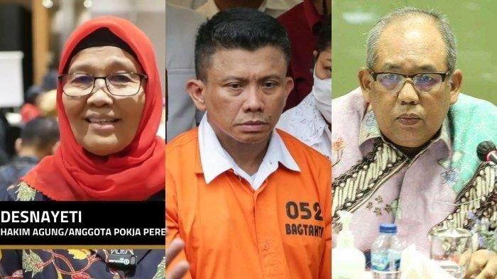 Dari kiri ke kanan: Hakim Agung MA, Desnayeti; Terdakwa Ferdy Sambo; dan Hakim Agung MA Jupriyadi. Dua Hakim Agung MA, Desnayeti dan Jupriyadi, tolak anulir vonis Ferdy Sambo jadi penjara seumur hidup.