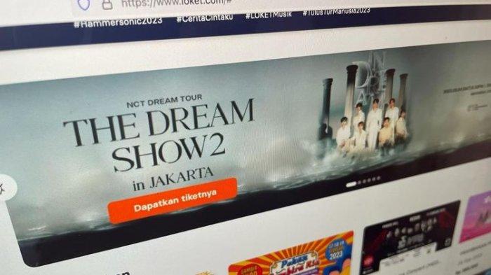 Tampilan tiket NCT Dream yang tersedia di Loket.com dan bisa dibeli mulai Sabtu, 4 Februari 2023, pukul 14.00 WIB.