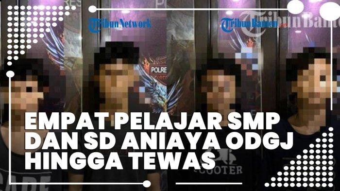 (Kiri) Pelaku pembunuhan ODGJ di Lebak Banten saat diamankan dan (Kanan) Ilustrasi ODGJ tewas dibunuh. Berikut fakta-fakta anak SD-SMP yang bunuh ODGJ gegara kesal.