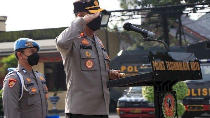 Kapolres Tasikmalaya Kota, AKBP Aszhari Kurniawan, memimpin apel di Mapolres, Senin (7/11/2022)