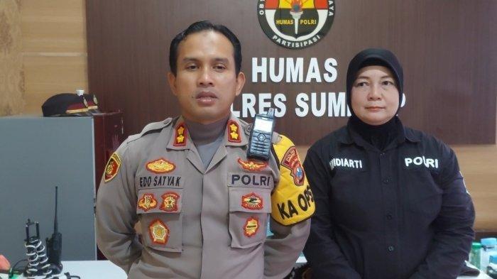 Kapolres Sumenep AKBP Edo Satya Kentriko didampingi Kasi Humas Polres Sumenep AKP Widiarti S saat memberikan keterangan, Selasa (7/2/2023).