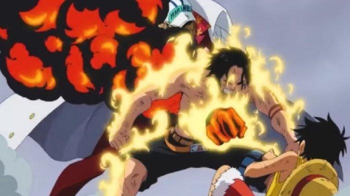 Ace Melindungi Luffy saat Perang Marineford di One Piece
