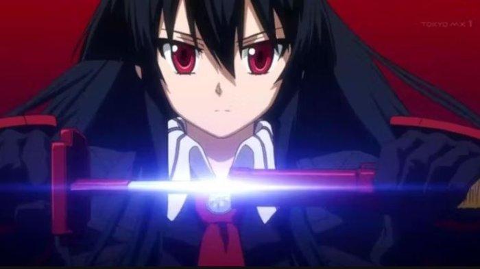 Akame menghunus pedangnya di Akame ga Kill!