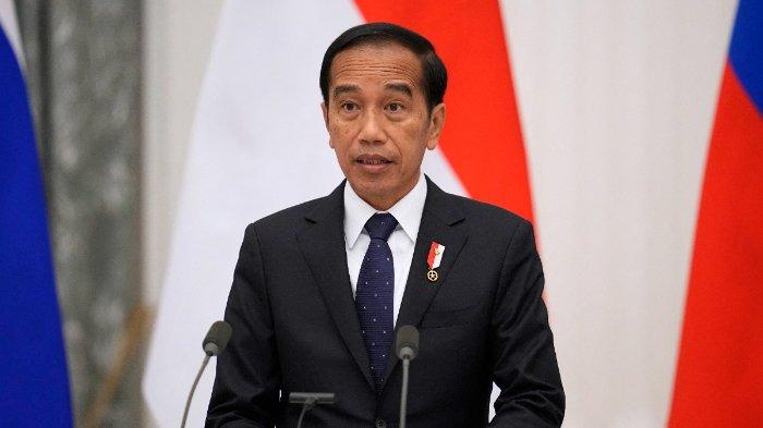 Presiden Indonesia Joko Widodo menghadiri konferensi pers setelah pertemuannya dengan mitranya dari Rusia di Kremlin di Moskow pada 30 Juni 2022.