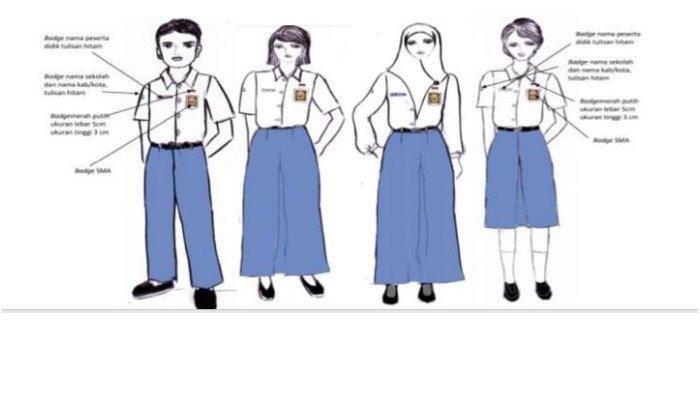 Aturan seragam sekolah bagi siswa Sekolah Menengah Atas (SMA).