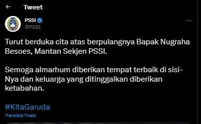 Belasungkawa PSSI untuk Nugraha Besoes (Mantan Sekjen PSSI)