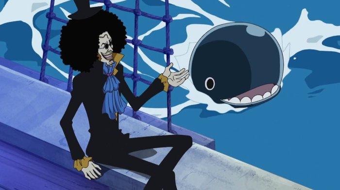 Brook berbicara dengan Laboon di One Piece.