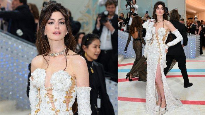 NEW YORK, NEW YORK - 01 MEI: Anne Hathaway menghadiri Met Gala 2023 Merayakan 