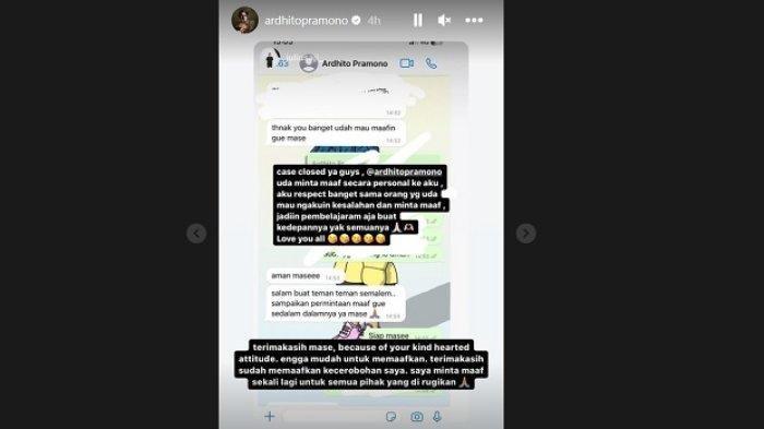 Usai Mabuk dan Ngamuk di Bar, Ardhito Pramono Akhirnya Mengaku Salah dan Minta Maaf