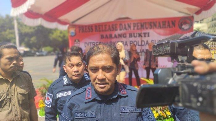 Dirnarkoba Kombes Pol Dodi Rahmawan ditemui wartawan seusai pemusnahan barang bukti di Mapolda Sulsel, Jl Perintis Kemerdekaan, Makassar, Kamis (8/6/2023) siang.