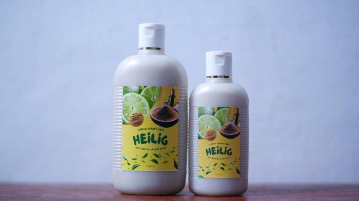 Hasil jadi sabun mandi bentonit yang diberi merek Heilig