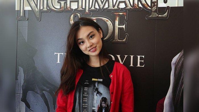 Gege Elisa saat jumpa pers di XXI Cihampelas Walk, Kamis (21/11/2019). Ia memerankan karakter indigo di film Nightmare Side.