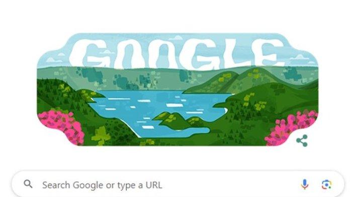 Google Doodle hari ini menampilkan Danau Toba