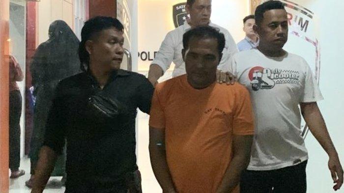 Imran Surbakti, Ketua Ranting Pemuda Pancasila Kelurahan Binjai, Kecamatan Medan Denai yang sempat mengancam akan membunuh jurnalis Tribun-medan.com layu setelah ditangkap