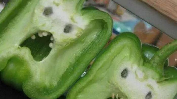 Melihat seolah-olah ada bentuk wajah dalam tekstur belahan daging tomat seperti ini? Mungkin menderita pareidolia.