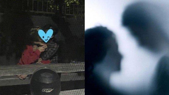 Dua sejoli syok kepergok mesum di tempat umum