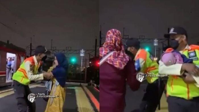 Beredar video seorang ibu hendak membuang bayinya di rel stasiun langsung menghebohkan publik. 
VIRAL Ibu Coba Buang Bayi di Perlintasan Kereta, Polisi Sebut Justru si Ibu yang Ingin Bundir