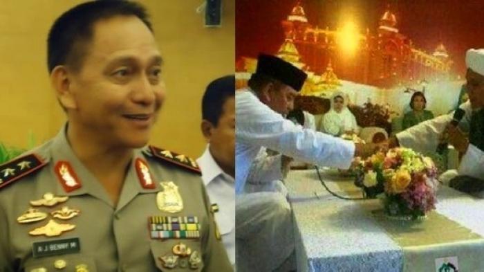 Momen Irjen Pol (Purn) Benny Mokalu ketika masuk Islam pada 2014.