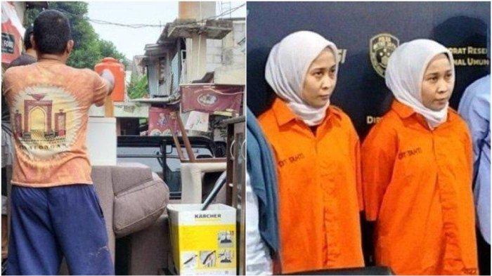 Barang-barang pribadi Rihana Rihani diangkut polisi dari rumah ketua RW di Ciputat Timur, Kota Tangerang Selatan.