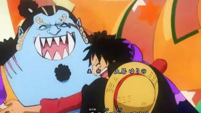 Jinbe dan Monkey D Luffy dalam One Piece
