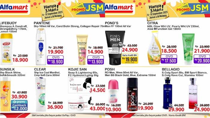 Katalog Promo JSM Alfamart Periode September 2023 Lengkap.
Katalog Promo JSM Alfamart 15-17 September 2023: Popok Rp34.900, Minyak Goreng 2L Mulai Rp 30.800