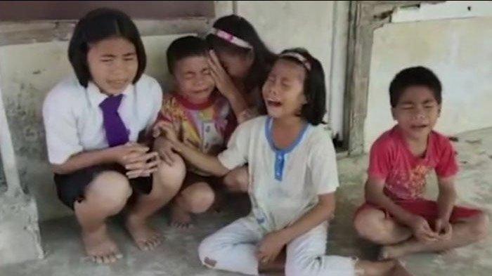 Kelima anak dari Janda yang ditahan di Kejari.