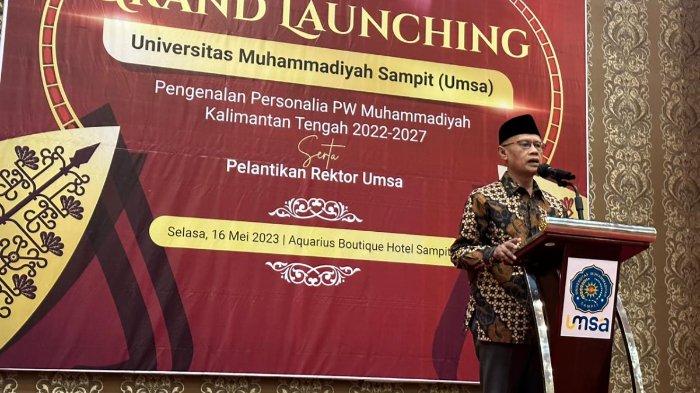 Ketua Umum Pimpinan Pusat Muhammadiyah, Haedar Nashir meresmikan Universitas Muhammadiyah Sampit (UMSA) pada Selasa (16/5/2023).