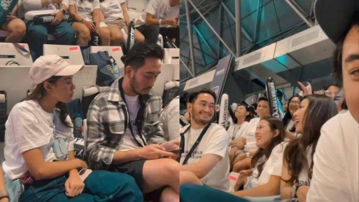 Kepergok nonton Lagi Lagi Tenis di tengah isu perselingkuhan, ekspresi wajah Syahnaz Sadiqah dan Jeje Govinda berubah saat tersorot kamera.