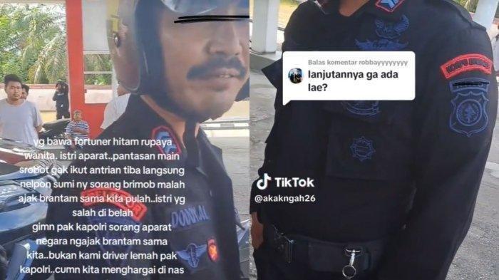 Istri Oknum Brimob di Riau diduga serobot antrean SPBU, sang suami cekcok mulut dengan pengendara lain