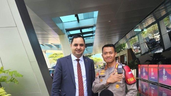 Kapolresta Bandara Soekarno-Hatta, Kombes Pol Sigit Dany Setiyono, memimpin pengamanan kedatangan Perdana Menteri Palestina, Mohammad Ibrahim Shtayyeh, di VIP Room Terminal 3 Bandara Soekarno-Hatta, Tangerang, Banten, Senin (24/10/2022).