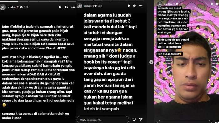 Marahnya Abidzar lihat konten tak senonoh Oklin Fia selaku selebgram. Abidzar menyebut konten yang dibuat Oklin adalah sampah