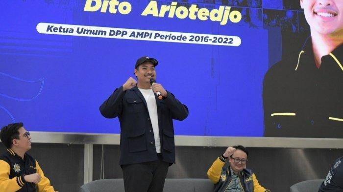 Menpora Dito Ariotedjo saat menghadiri HUT AMPI ke-45 di Kantor DPP Partai Golkar, Jakarta, Rabu (28/6/2023).