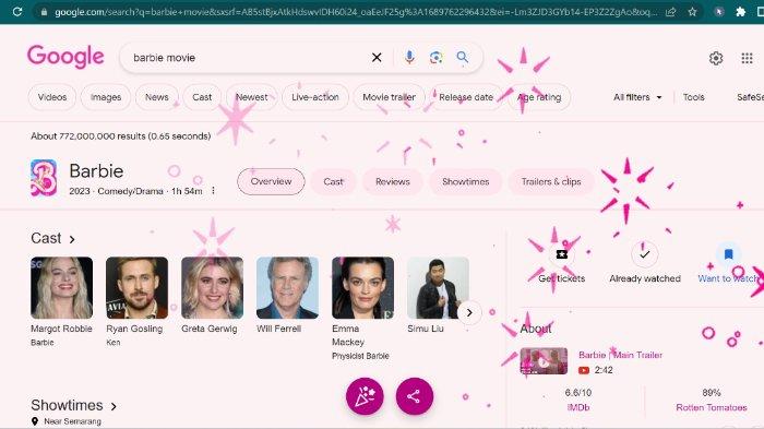 Easter egg bewarna pink di laman pencarian google