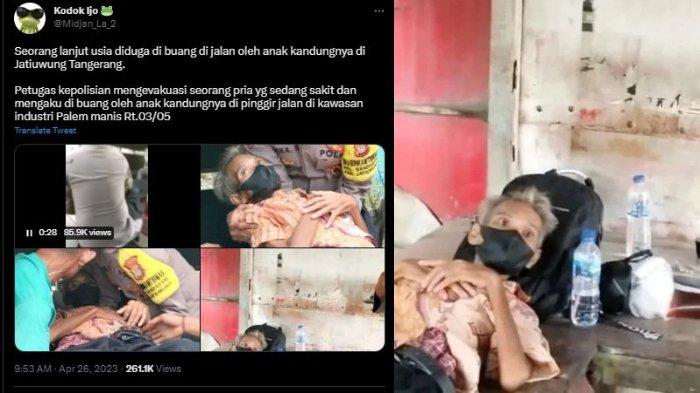 Toto Daryanto (51), seorang pria tua dalam kondisi sakit ditemukan di pinggir jalan kawasan Industri Palem Manis, Kota Tangerang, pada Selasa (25/4/2023) pukul 12.00 WIB.