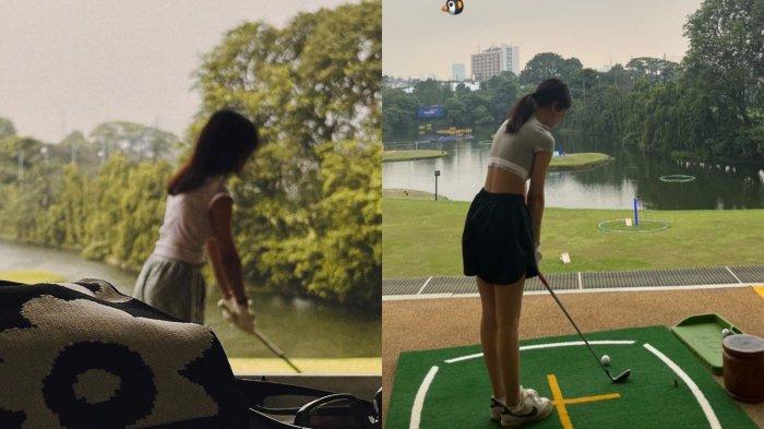 Momen Cut Rasya Zebina saat bermain golf.