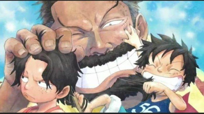 Monkey D Garp, Kakek Luffy di One Piece, dengan Ace dan Luffy sebagai anak-anak