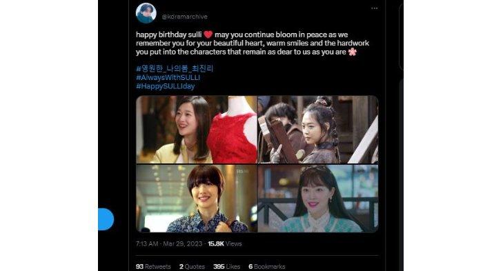 Netizen ucapkan selamat ulang tahun ke mendiang Sulli f(x)